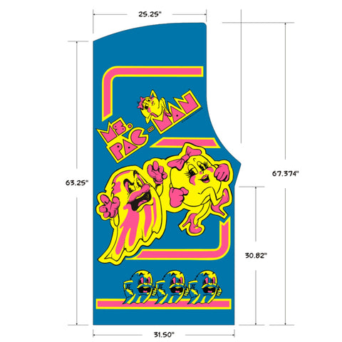 Ms Pac-Man Stencil Set w/Kickplate - Escape Pod Online